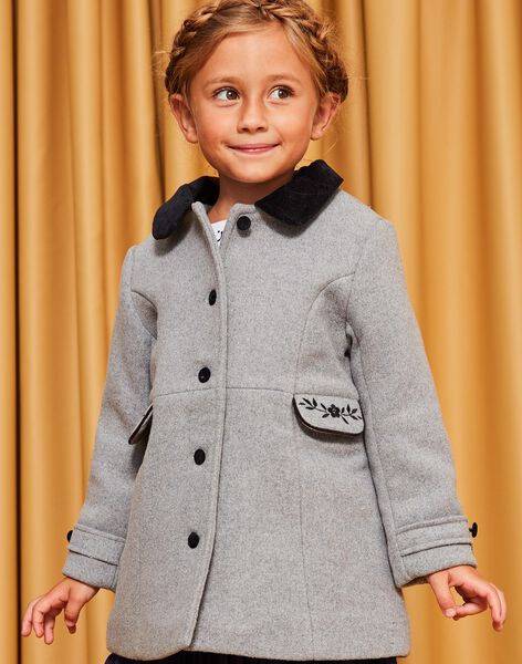 Manteau gris col Claudine DRAMATETTE / 22H2PFM1MANJ922