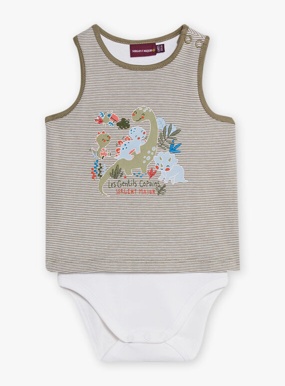 Body 2-en-1 à rayures et motifs dinosaures bébé garçon CAWOLSEN / 22E1BGP1BOD626