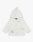 Cardigan en molleton beige chiné à capuche et à broderies animaux fantaisie FAORIS / 23E1BGO1CARA011