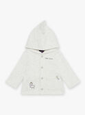 Cardigan en molleton beige chiné à capuche et à broderies animaux fantaisie FAORIS / 23E1BGO1CARA011