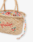 Sac panier en paille brodé Fraise FEPANIETTE / 23E4PFB1BES009