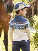 Pull Jacquard écru LARUMAGE / 24H3PGR1PULA001