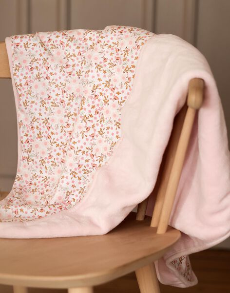 Couverture de naissance rose clair à fleurs FONDA / 23E0AF61D4P321