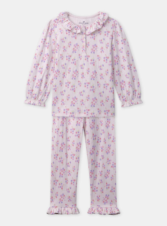 Pyjama rose imprimé fleuri Fille NUICARETTE / 25H5PFB1PYJ311