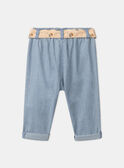 Pantalon en denim ceinture fleuri MASARAH / 25E1BFP1PANP269
