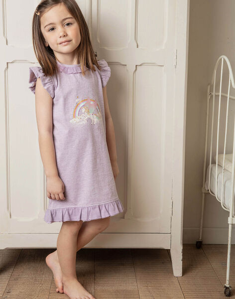 Chemise De Nuit Mauve Licorne Enfant Fille Enfant Sergentmajor