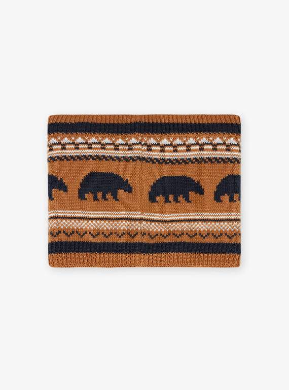 Snood maille jacquard motifs ours enfant garçon BICOUAGE / 21H4PGE2SNO804