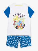Pyjama écru et bleu à motifs jungle enfant garçon CAJAGE / 22E5PG54PYJ001