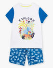 Pyjama écru et bleu à motifs jungle enfant garçon CAJAGE / 22E5PG54PYJ001