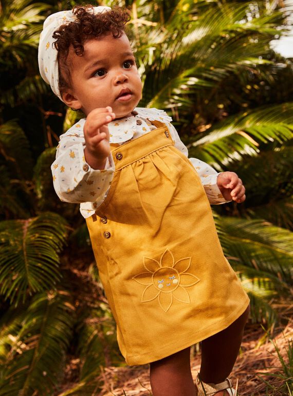 Robe chasuble en twill jaune miel FABLANCHE / 23E1BF81CHS107