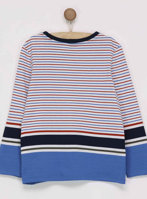 Tee shirt manches longues bleu marine PITROAGE / 18H3PGK1TMLC203