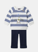 Ensemble sweat à rayures imprimé oie et legging bleu foncé Bébé Garçon NAKEVIN / 25H1BGQ1ENS009