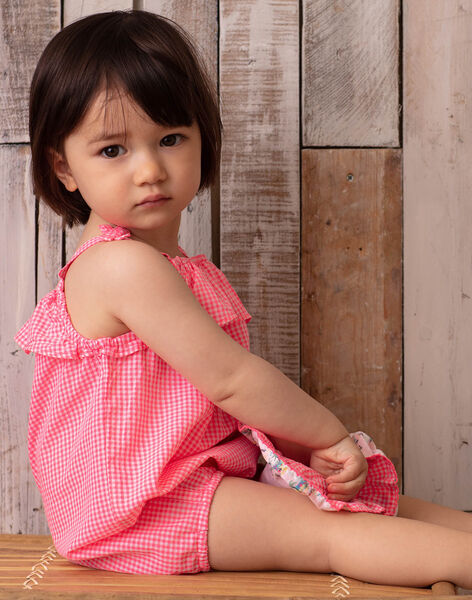 Barboteuse Imprime Vichy Rose Fluo Bebe Fille Paradis A Waikiki Bebe Sergentmajor