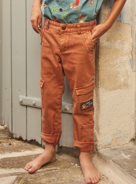 Pantalon cargo terracotta KROPANTAGE / 24E3PGE1PAN408