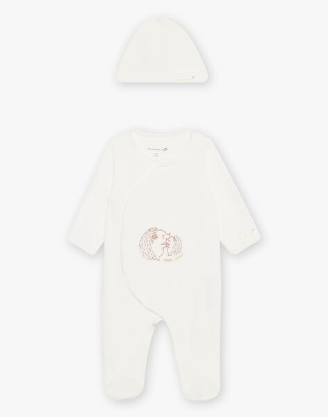 Pyjama en velours et bonnet assorti bébé mixte DOV_B / 22H0NM12GRE001