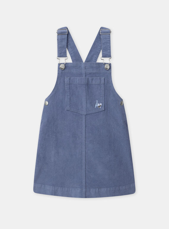 Salopette robe bleue en velours Fille NUCHASETTE / 25H2PFQ1CHS205