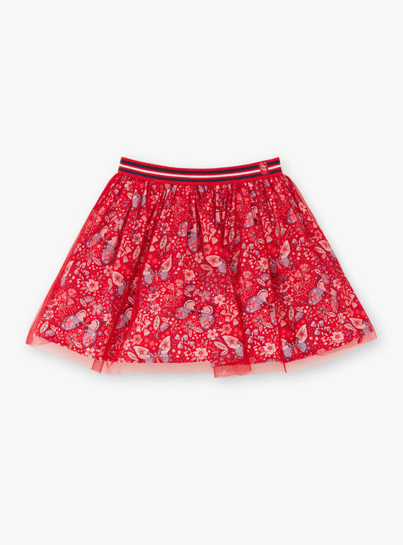 Jupe rouge imprimé papillon ZOJUPETTE / 21E2PFB1JUP050