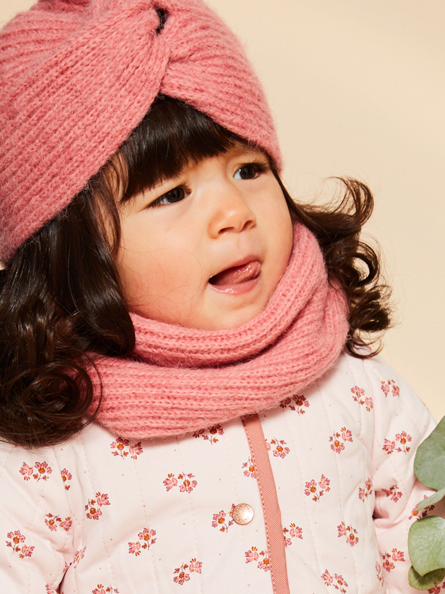 Snood vieux rose en tricot Fille Sergent Major
