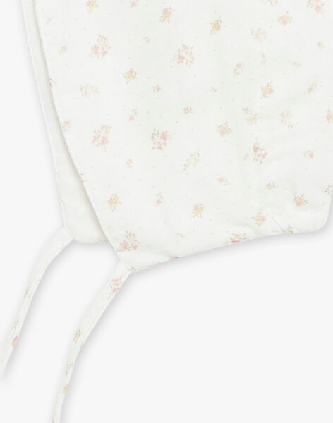Béguin vanille à imprimé fleuri en double gaze de coton FUMATHILDE / 23E0AFY1CHA114