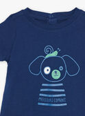 T-shirt bleu nocturne avec animaux FAMAEL / 23E1BGN1TMC713