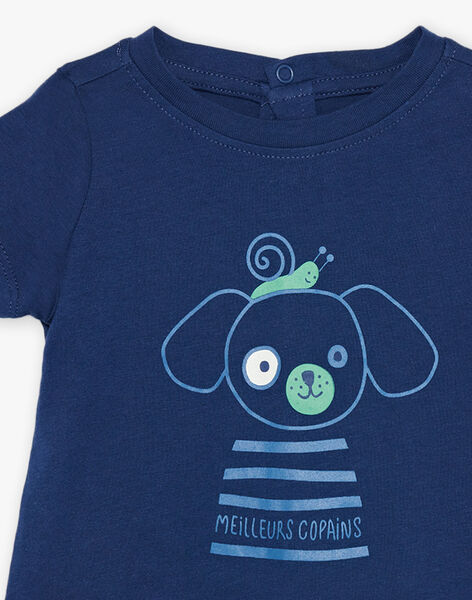 T-shirt bleu nocturne avec animaux FAMAEL / 23E1BGN1TMC713