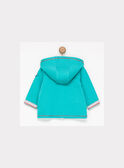 Gilet à capuche turquoise NAZAC / 18E1BGS1GIL210