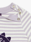T-shirt lilas manches courtes à rayures FAOCTAVE / 23E1BGO1TMCH700