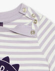 T-shirt lilas manches courtes à rayures FAOCTAVE / 23E1BGO1TMCH700