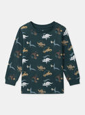 Pyjama vert foncé imprimé dinosaures Garçon NUIAVIAGE / 25H5PGB1PYJ001