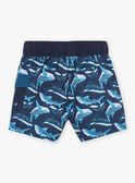 Short de bain bleu marine à imprimé requins KLUSAGE / 24E4PGG5MAIC234