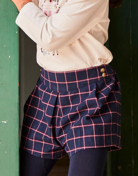 Short bleu marine à carreaux DISHOETTE / 22H2PFE1SHO070