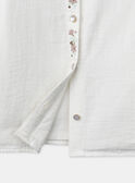 Blouse blanche à col brodés de fleurs et manches longues Fille NICLETTE / 25H2PFL1CHE001