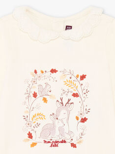 T-shirt col dentelle imprimé fantaisie bébé fille BAILIA / 21H1BFJ1BRA001