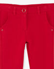 Pantalon rouge maille milano enfant fille ZLUPETTE3 / 21E2PFK3PAN719