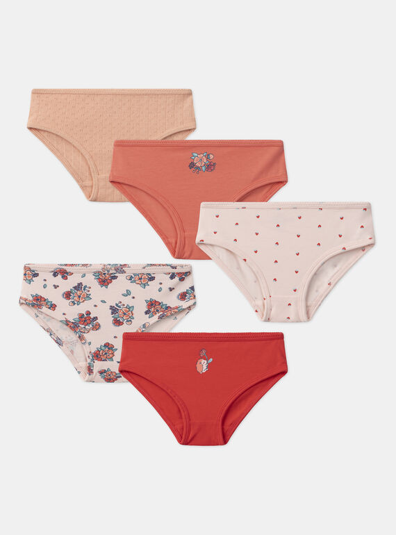 Lot de 5 culottes Fraise MLIVETTE / 25E5PF41SLR301