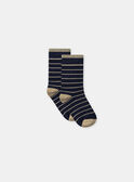 Lot de 3 paires de chaussettes à rayures ou uni Garçon NEFOOTAGE / 25H4PGK1SOQA014