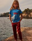 T-shirt bleu phosphorescent FOSSAGE / 23E3PGC2TMC201