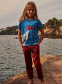 T-shirt bleu phosphorescent FOSSAGE / 23E3PGC2TMC201