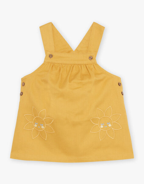 Robe chasuble en twill jaune miel FABLANCHE / 23E1BF81CHS107