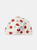 Bonnet écru imprimé pommes Bébé Fille NIMELINA / 25H4BFE1BON002