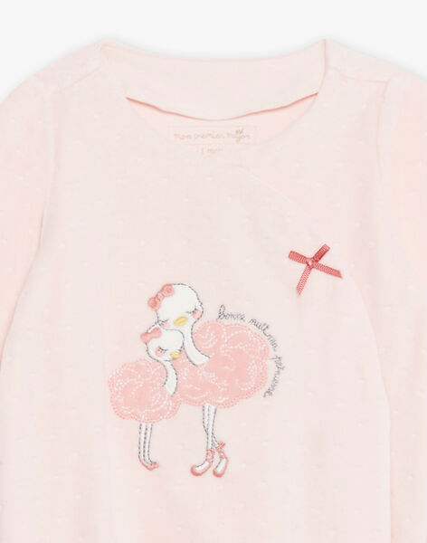 Grenouillère en velours et bonnet assorti rose bébé fille DONA_B / 22H0NF12GRE307