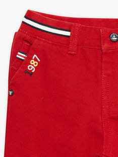 Pantalon rouge à taille élastiquée bébé garçon CAGABIN / 22E1BG82PAN050