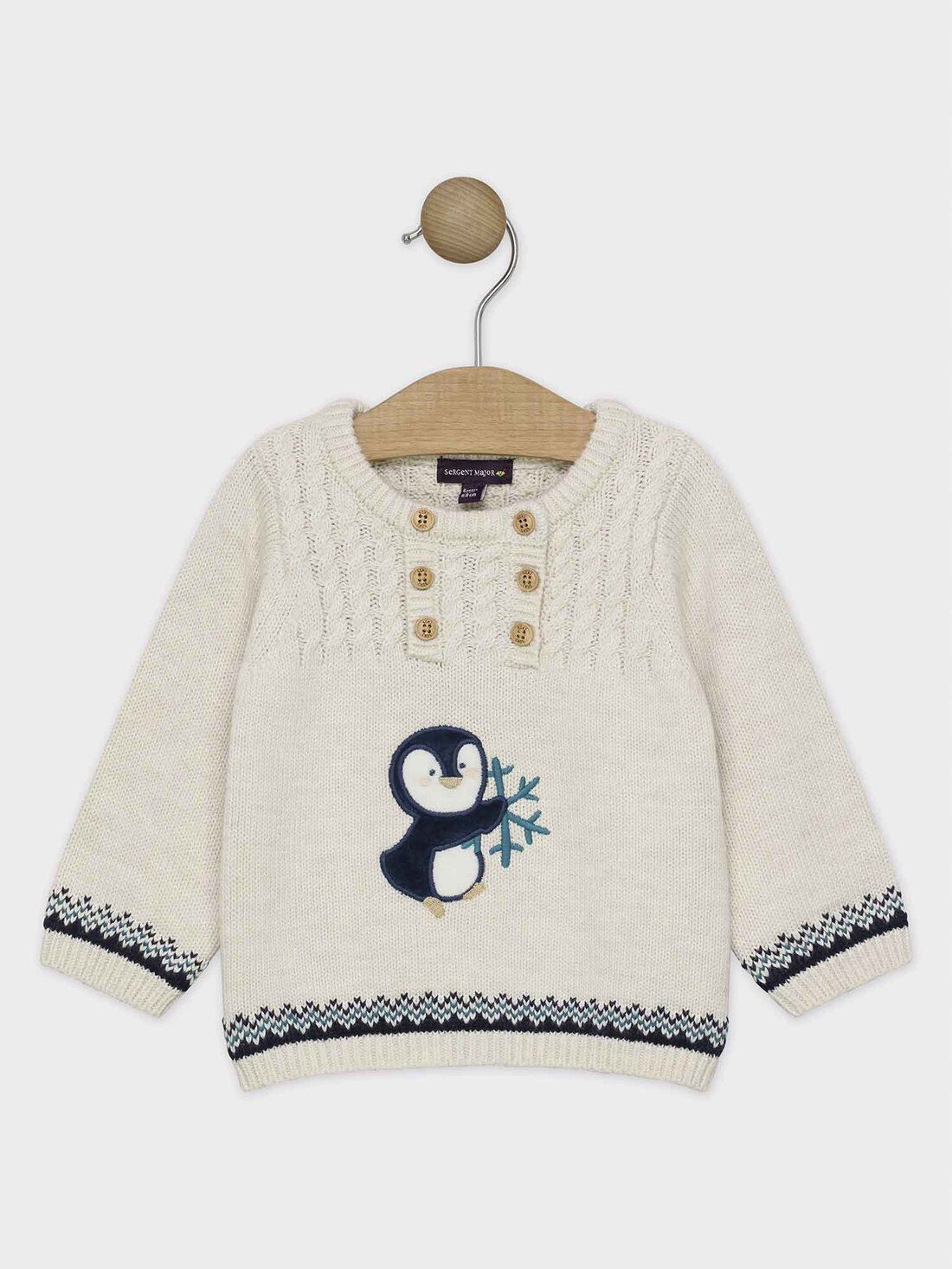 Pull bébé garçon beige chiné
