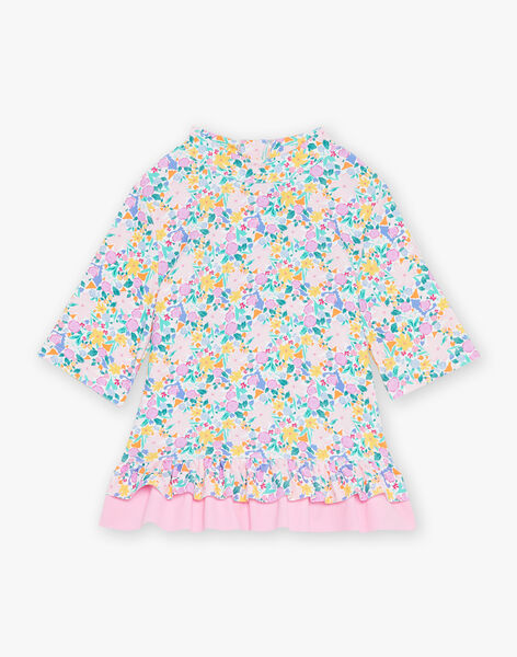 T-shirt de bain écru à imprimé fleuri FRYUVETTE / 23E4PFM1BUV001