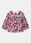 Blouse imprimé fleuri et pommes à col claudine dentellé Bébé Fille NAGEORGIA / 25H1BFM1CHE001