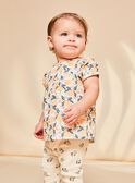 Blouse vanille en satin à fruits FAPENNY / 23E1BFO1CHE114