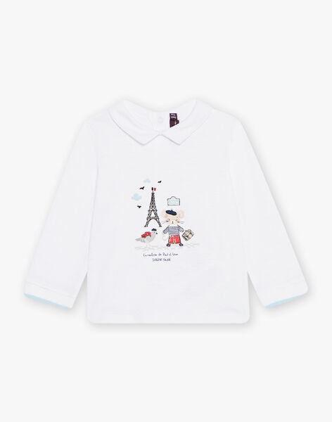 Polo en jersey fantaisie écru DAETHAN / 22H1BGE1POL001