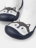 Chausson chaussette blanc avec tête de raton laveur Bébé Garçon NAIDRISS / 25F10BG32D08001