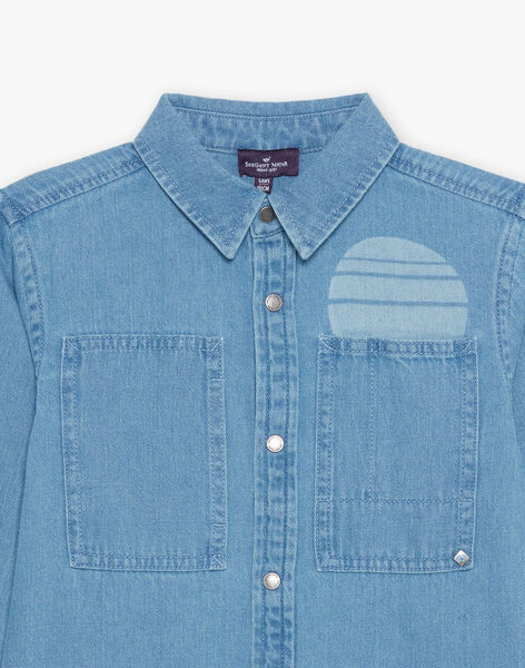 Chemise en jean bleu savane FALAVAGE / 23E3PG81CHMP272