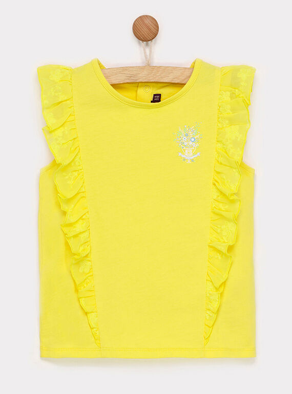 Tee shirt manches courtes jaune RYESSETTE / 19E2PFS1TMC106